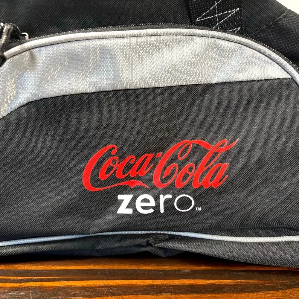 Coke Zero Medium Sized Black Red Logo Zipper Pocket NCAA Final Four Duffel Bag